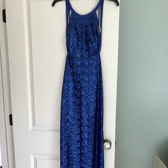 Aidan Mattox Sequin Open Back Gown AMETHYST - Picture 6 of 9